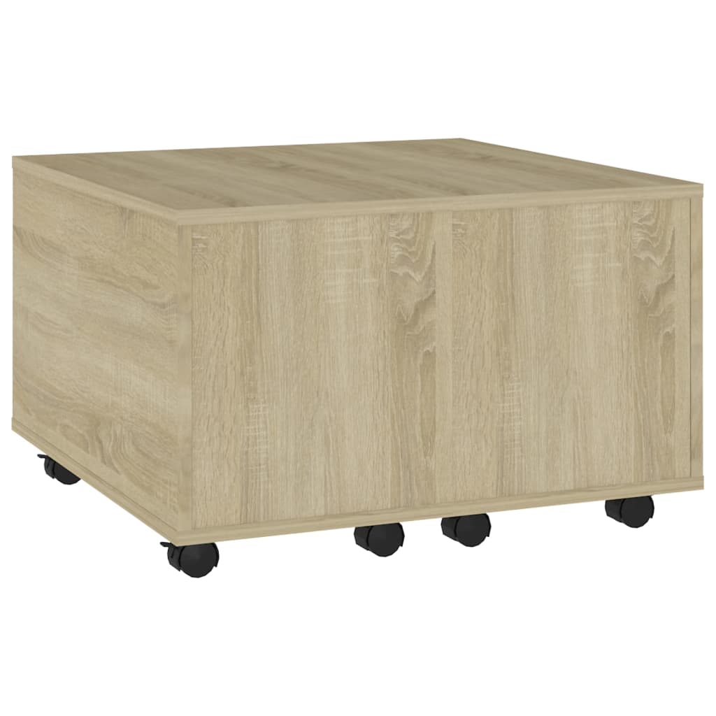 Salontafel 60x60x38 cm bewerkt hout sonoma eikenkleurig is nu te koop bij PeponiXL, paradijselijk wonen!