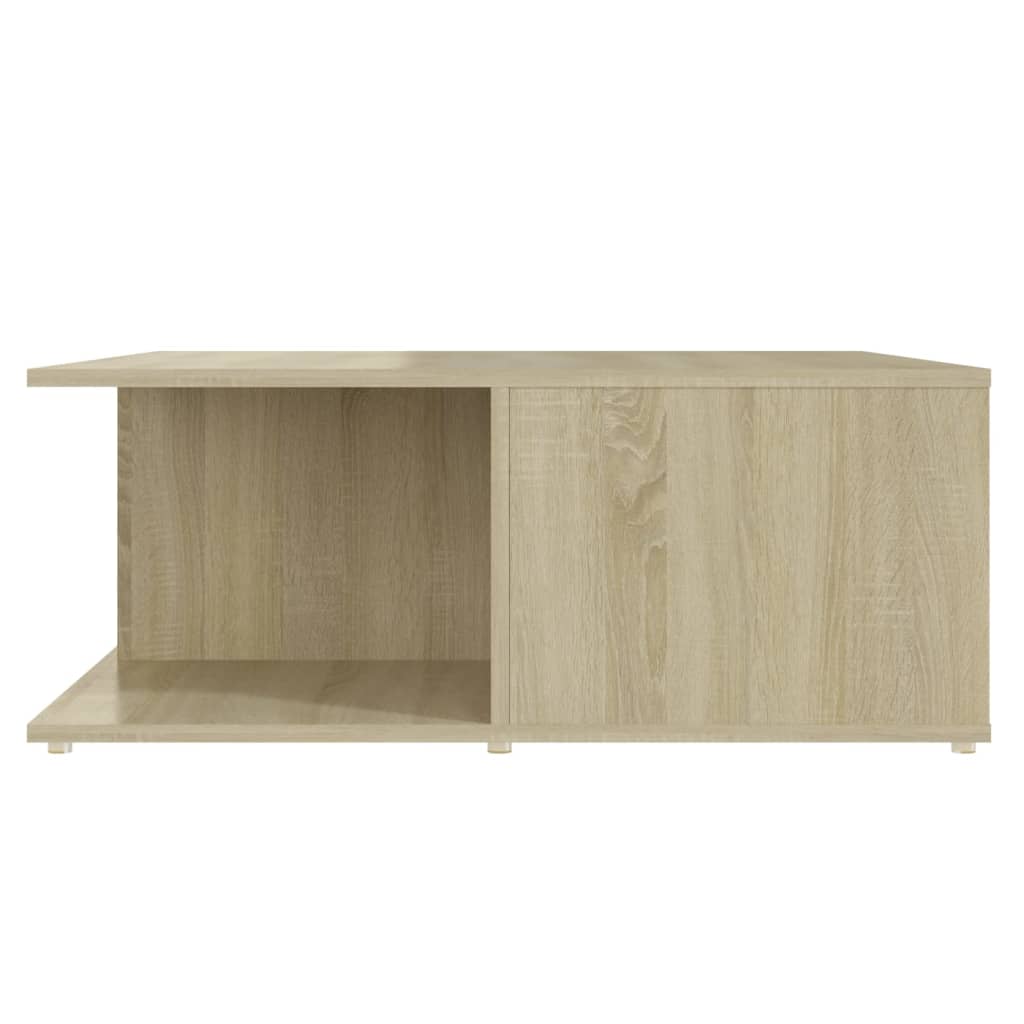 Salontafel 80x80x31 cm bewerkt hout wit en sonoma eikenkleurig is nu te koop bij PeponiXL, paradijselijk wonen!