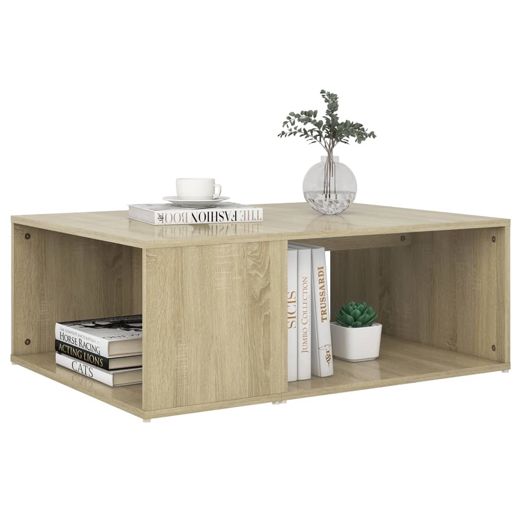 Salontafel 90x67x33 cm bewerkt hout sonoma eikenkleurig is nu te koop bij PeponiXL, paradijselijk wonen!