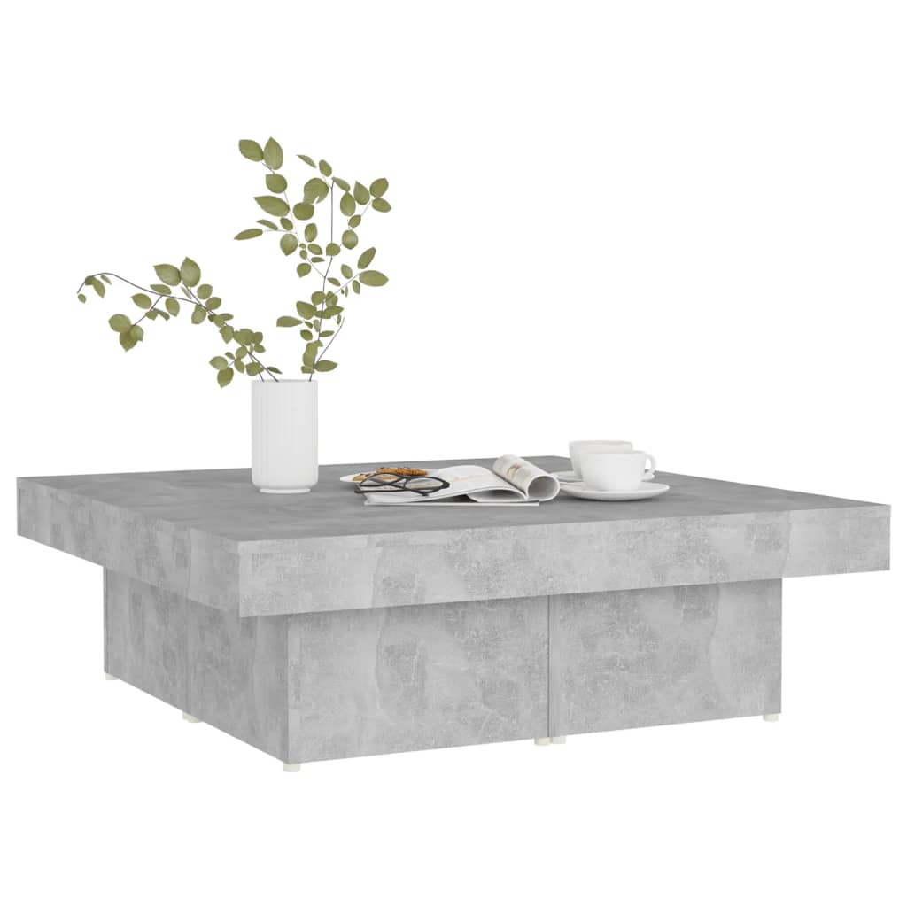 Salontafel 90x90x28 cm bewerkt hout betongrijs is nu te koop bij PeponiXL, paradijselijk wonen!