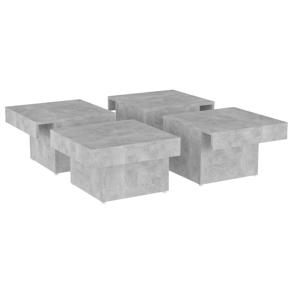 Salontafel 90x90x28 cm bewerkt hout betongrijs is nu te koop bij PeponiXL, paradijselijk wonen!