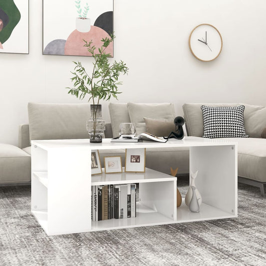 Salontafel 100x50x40 cm bewerkt hout wit is nu te koop bij PeponiXL, paradijselijk wonen!