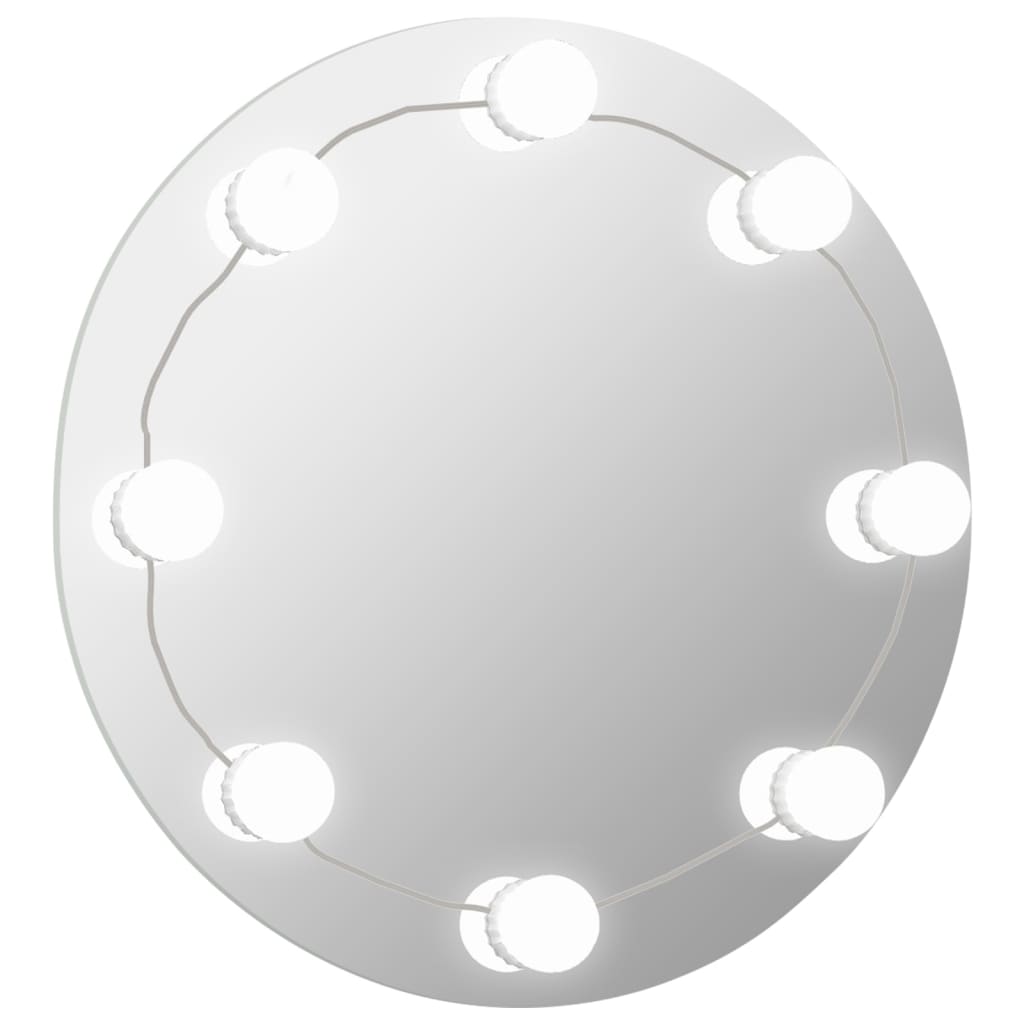 Wandspiegel met LED-lampen rond glas is nu te koop bij PeponiXL, paradijselijk wonen!