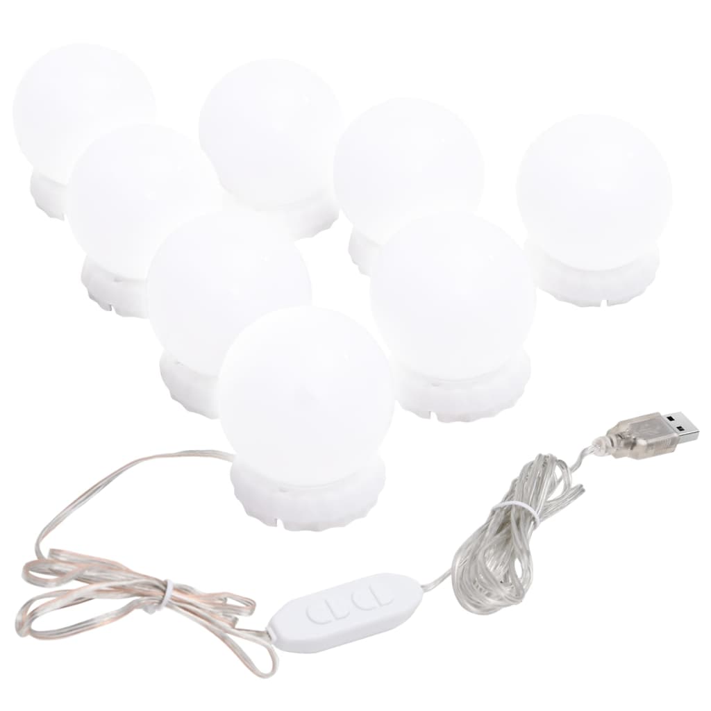 Wandspiegel met LED-lampen rond glas is nu te koop bij PeponiXL, paradijselijk wonen!