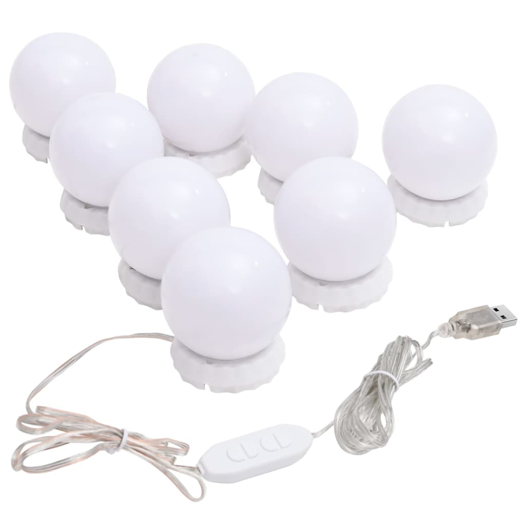 Wandspiegel met LED-lampen rond glas is nu te koop bij PeponiXL, paradijselijk wonen!