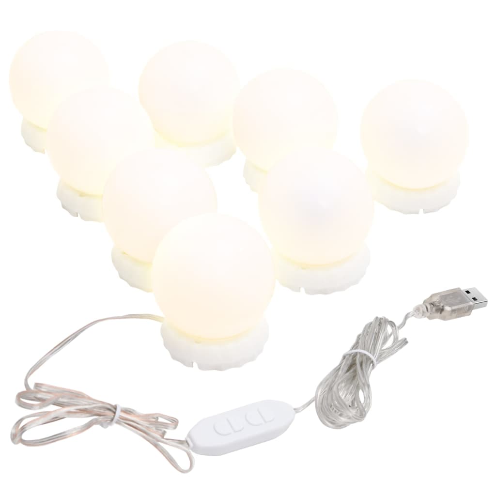 Wandspiegel met LED-lampen rond glas is nu te koop bij PeponiXL, paradijselijk wonen!