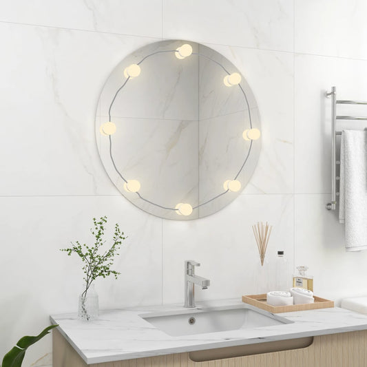 Wandspiegel met LED-lampen rond glas is nu te koop bij PeponiXL, paradijselijk wonen!