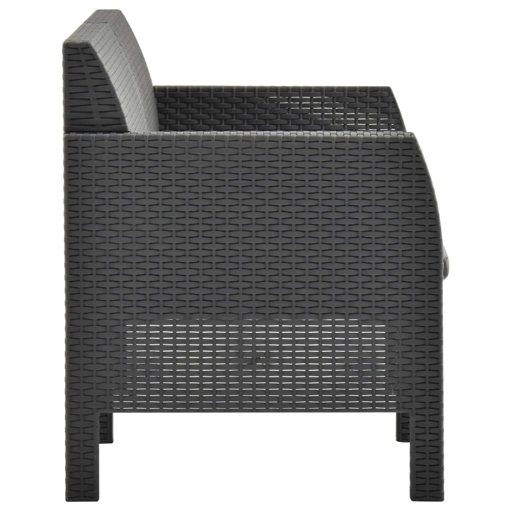 2-delige Loungeset met kussens PP rattan antracietkleurig is nu te koop bij PeponiXL, paradijselijk wonen!
