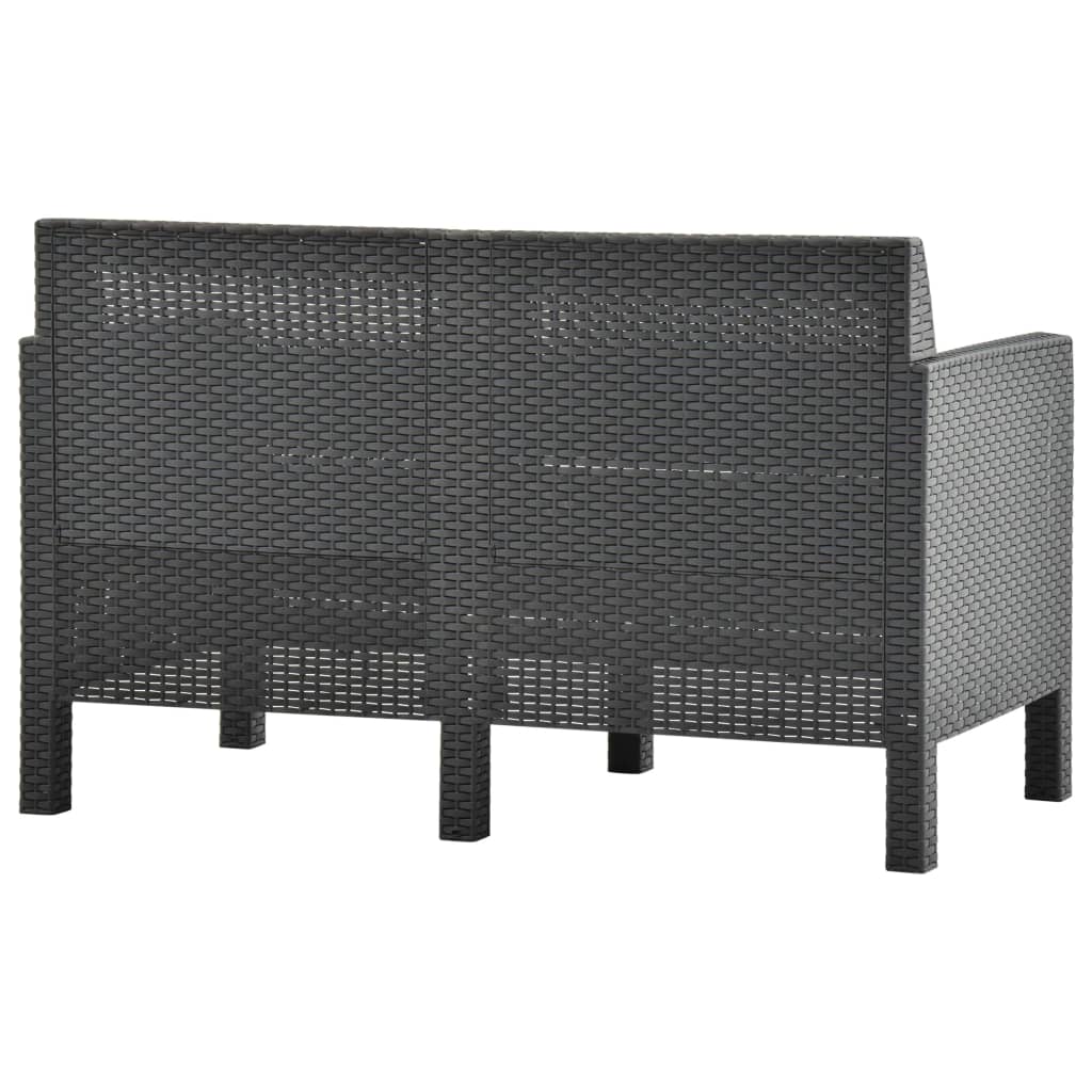 2-delige Loungeset met kussens PP rattan antracietkleurig is nu te koop bij PeponiXL, paradijselijk wonen!