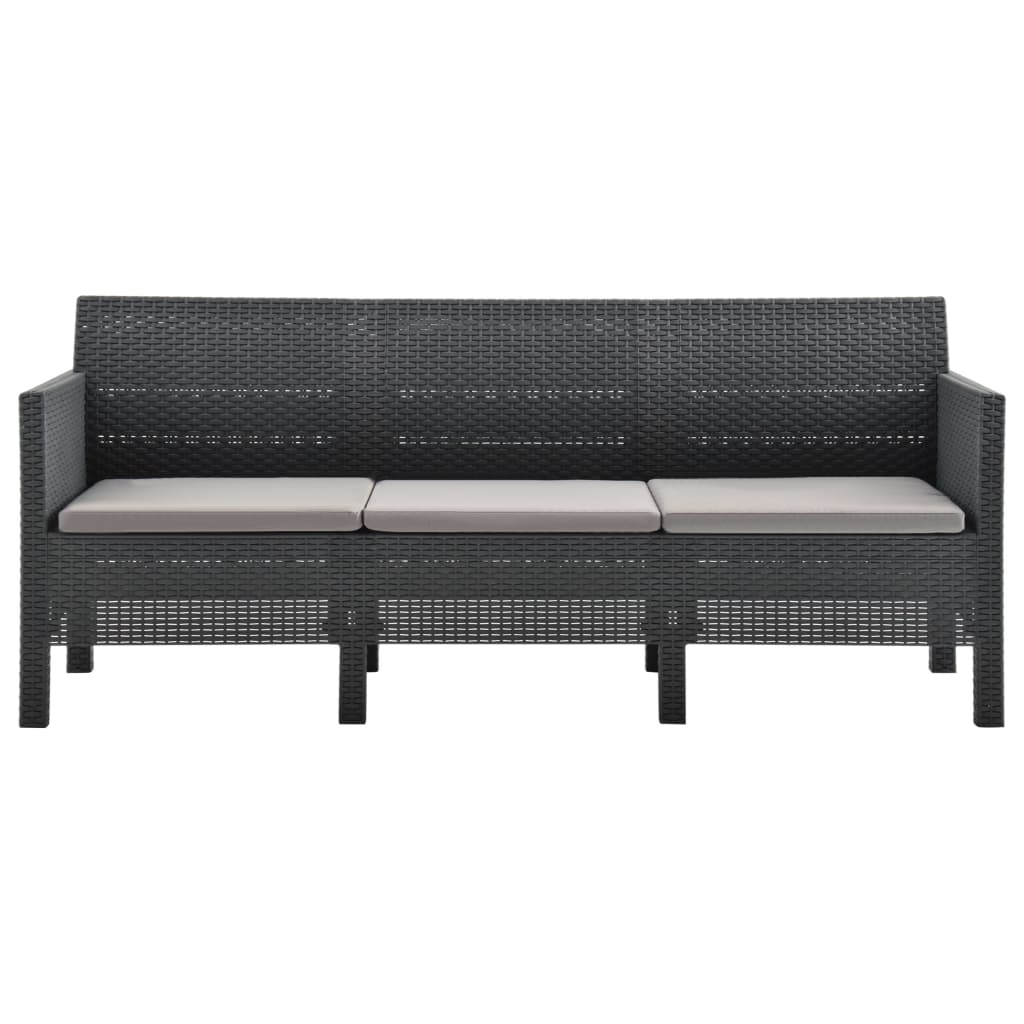 2-delige Loungeset met kussens PP rattan antracietkleurig is nu te koop bij PeponiXL, paradijselijk wonen!