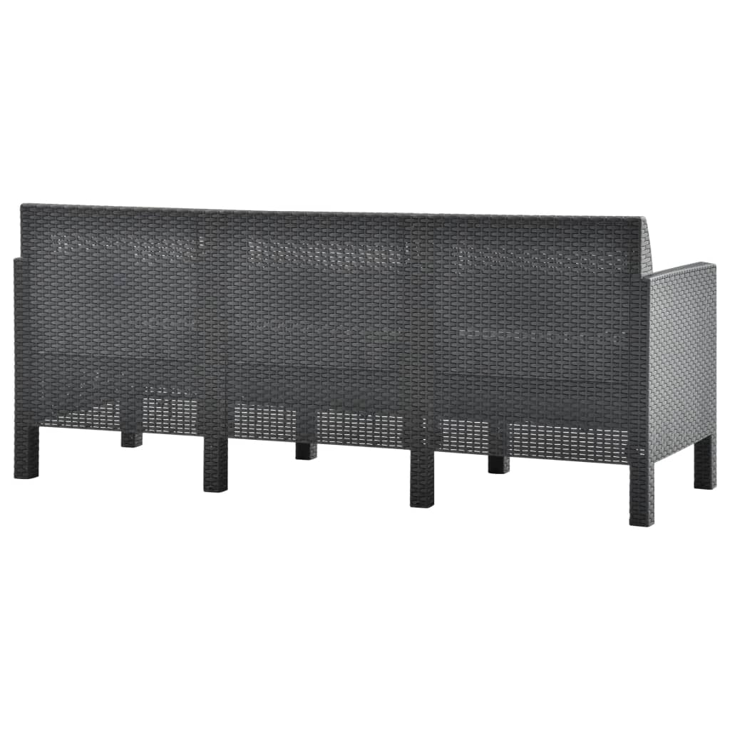 2-delige Loungeset met kussens PP rattan antracietkleurig is nu te koop bij PeponiXL, paradijselijk wonen!