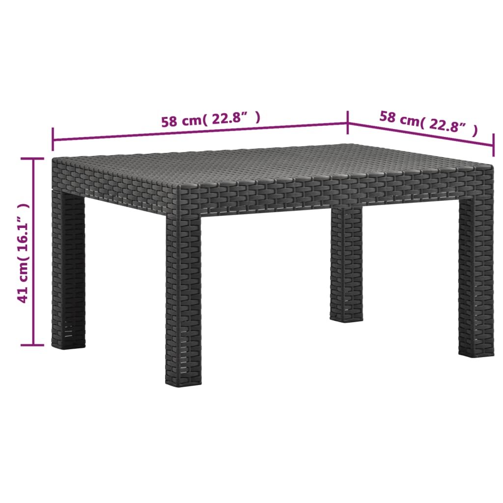 2-delige Loungeset met kussens PP rattan antracietkleurig is nu te koop bij PeponiXL, paradijselijk wonen!