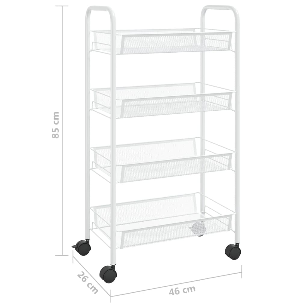 Keukentrolley 4-laags 46x26x85 cm ijzer wit is nu te koop bij PeponiXL, paradijselijk wonen!