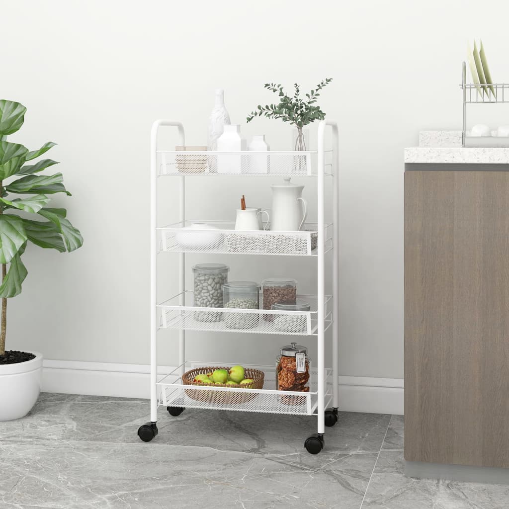 Keukentrolley 4-laags 46x26x85 cm ijzer wit is nu te koop bij PeponiXL, paradijselijk wonen!