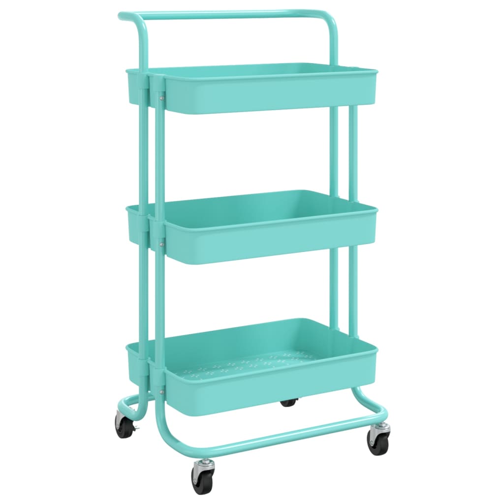 Keukentrolley 3-laags 42x35x85 cm ijzer en ABS turquoise is nu te koop bij PeponiXL, paradijselijk wonen!