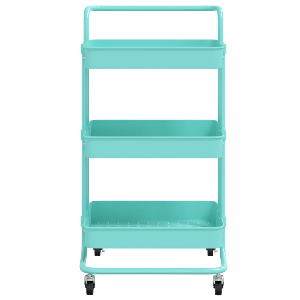 Keukentrolley 3-laags 42x35x85 cm ijzer en ABS turquoise is nu te koop bij PeponiXL, paradijselijk wonen!
