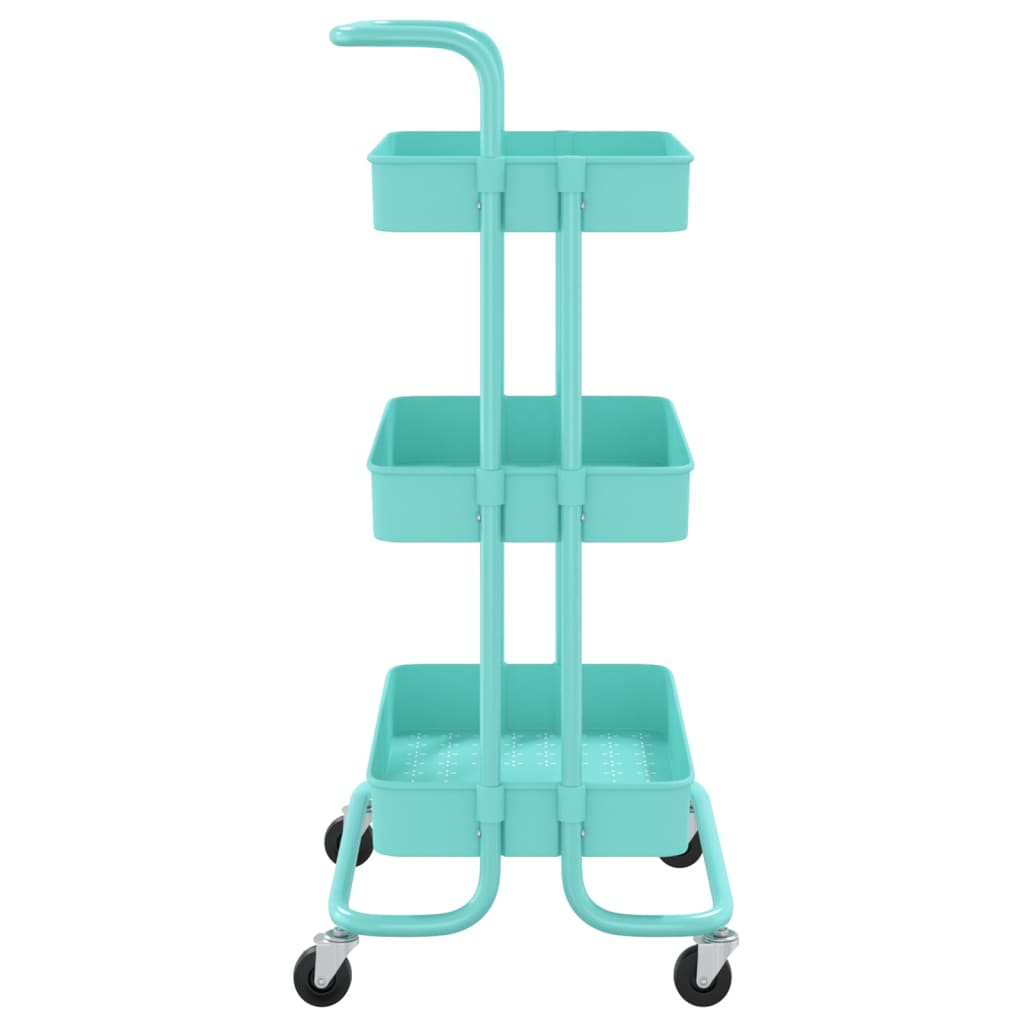 Keukentrolley 3-laags 42x35x85 cm ijzer en ABS turquoise is nu te koop bij PeponiXL, paradijselijk wonen!
