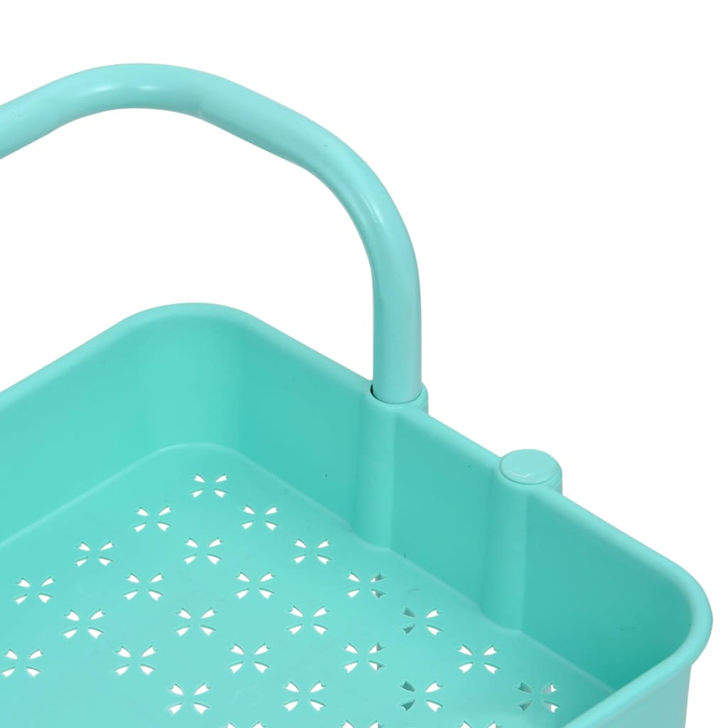 Keukentrolley 3-laags 42x35x85 cm ijzer en ABS turquoise is nu te koop bij PeponiXL, paradijselijk wonen!