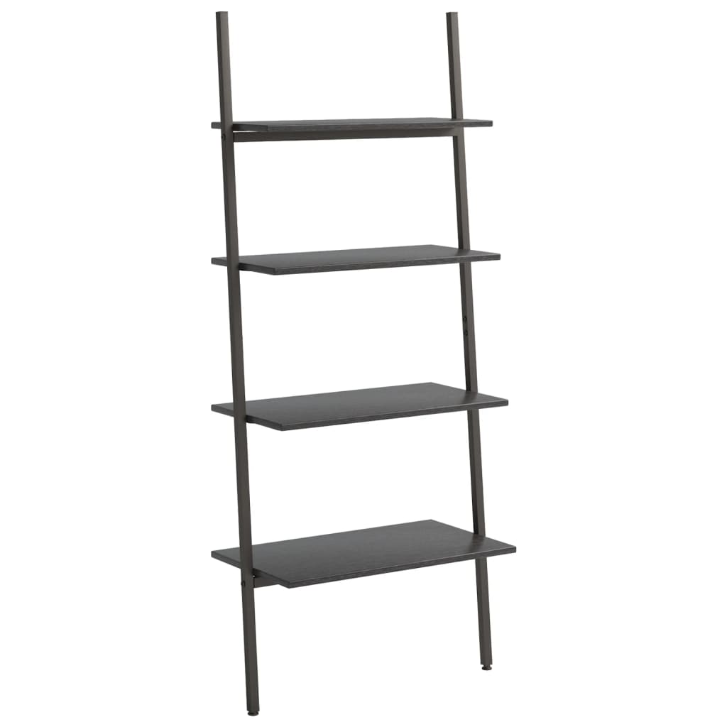 Ladderrek met 4 schappen 64x34x150,5 cm zwart is nu te koop bij PeponiXL, paradijselijk wonen!