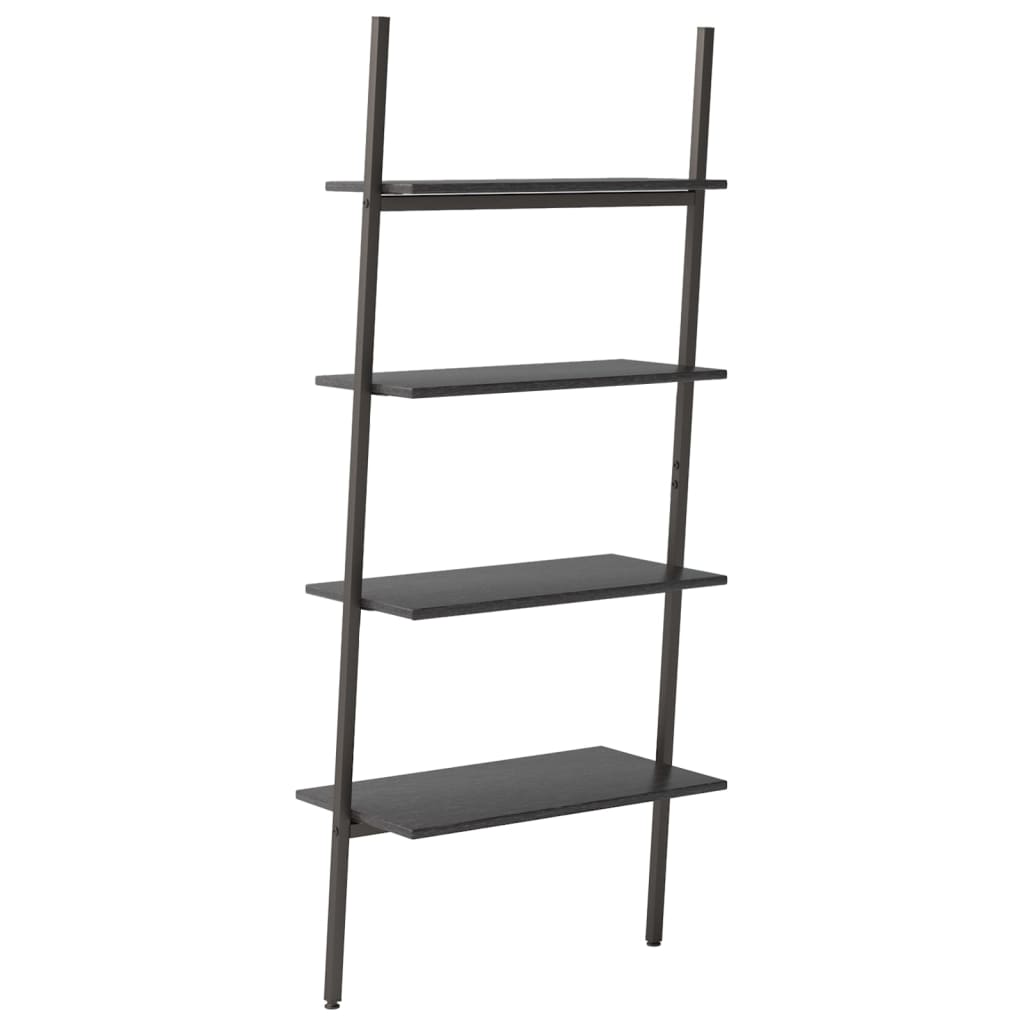 Ladderrek met 4 schappen 64x34x150,5 cm zwart is nu te koop bij PeponiXL, paradijselijk wonen!