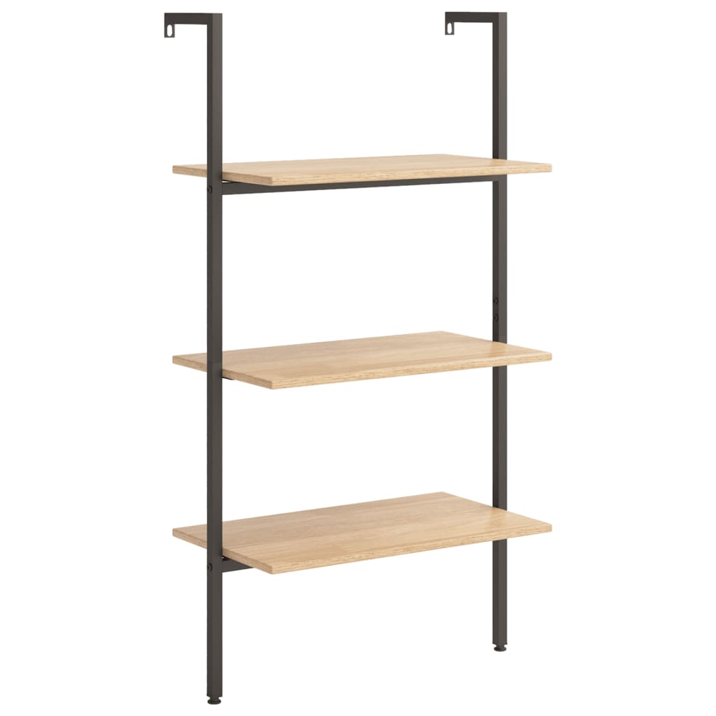 Ladderrek met 3 schappen 64x35x120,5 cm lichtbruin en zwart is nu te koop bij PeponiXL, paradijselijk wonen!