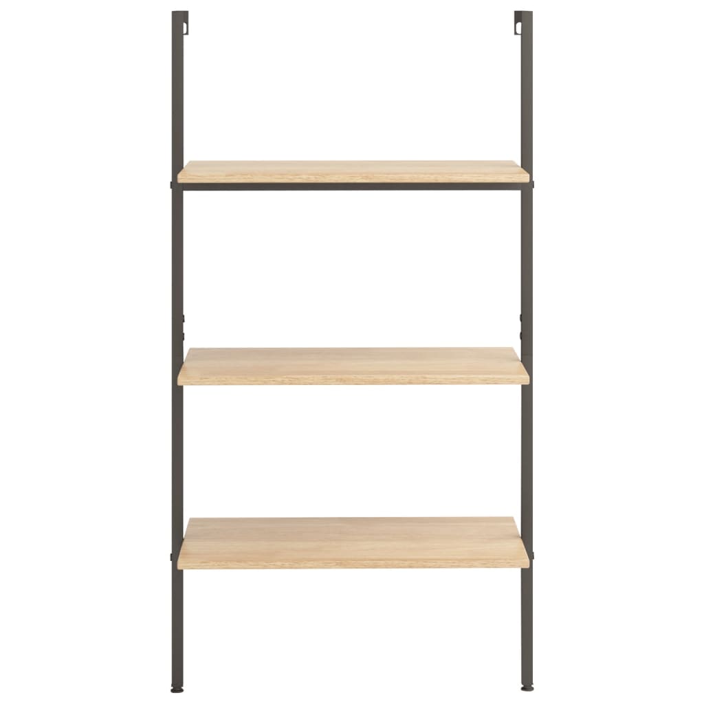 Ladderrek met 3 schappen 64x35x120,5 cm lichtbruin en zwart is nu te koop bij PeponiXL, paradijselijk wonen!