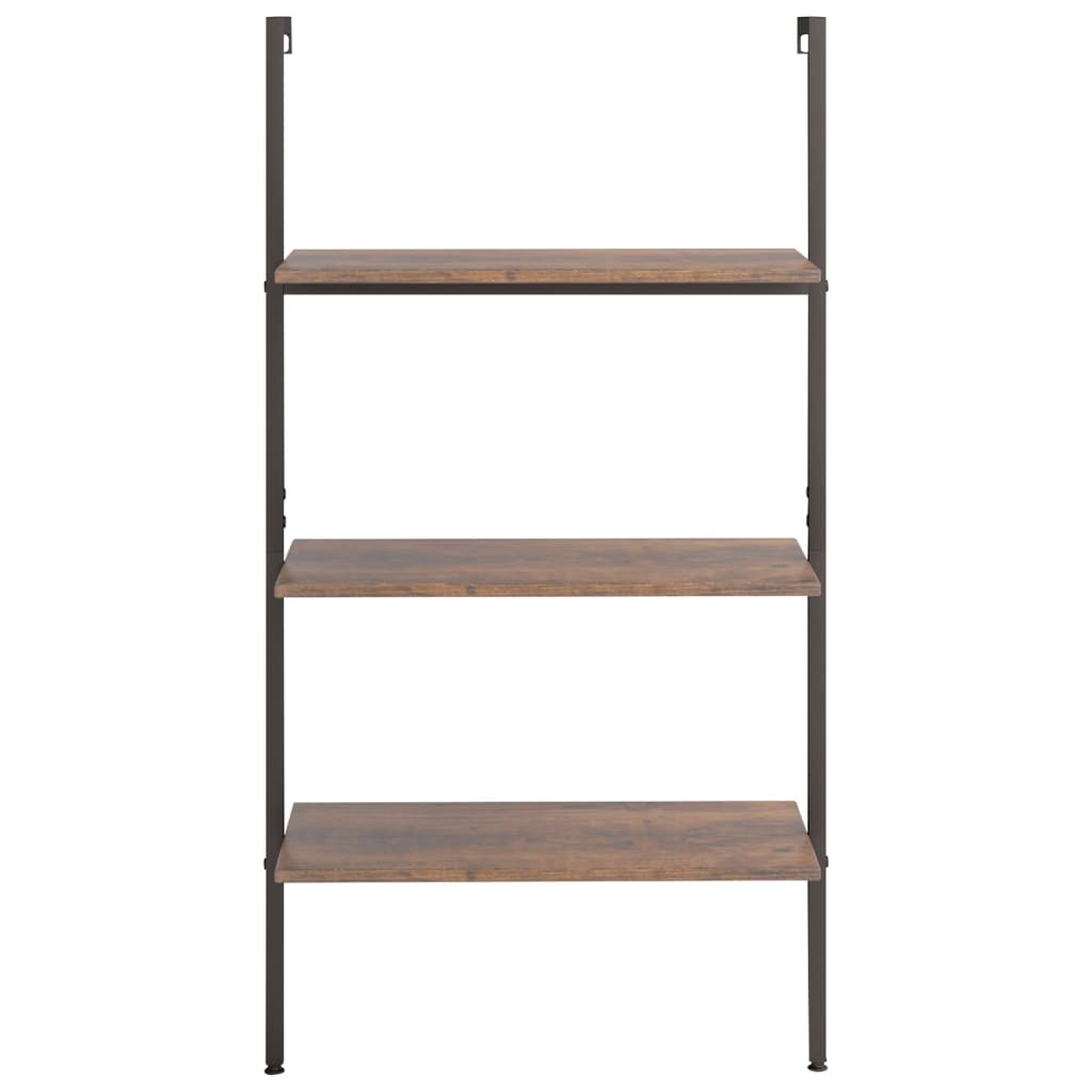 Ladderrek met 3 schappen 64x35x120,5 cm donkerbruin en zwart is nu te koop bij PeponiXL, paradijselijk wonen!
