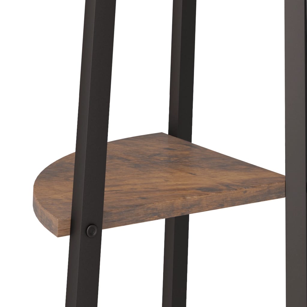 Hoekkast met 4 lagen donkerbruin en zwart 45,5x31,5x150 cm is nu te koop bij PeponiXL, paradijselijk wonen!