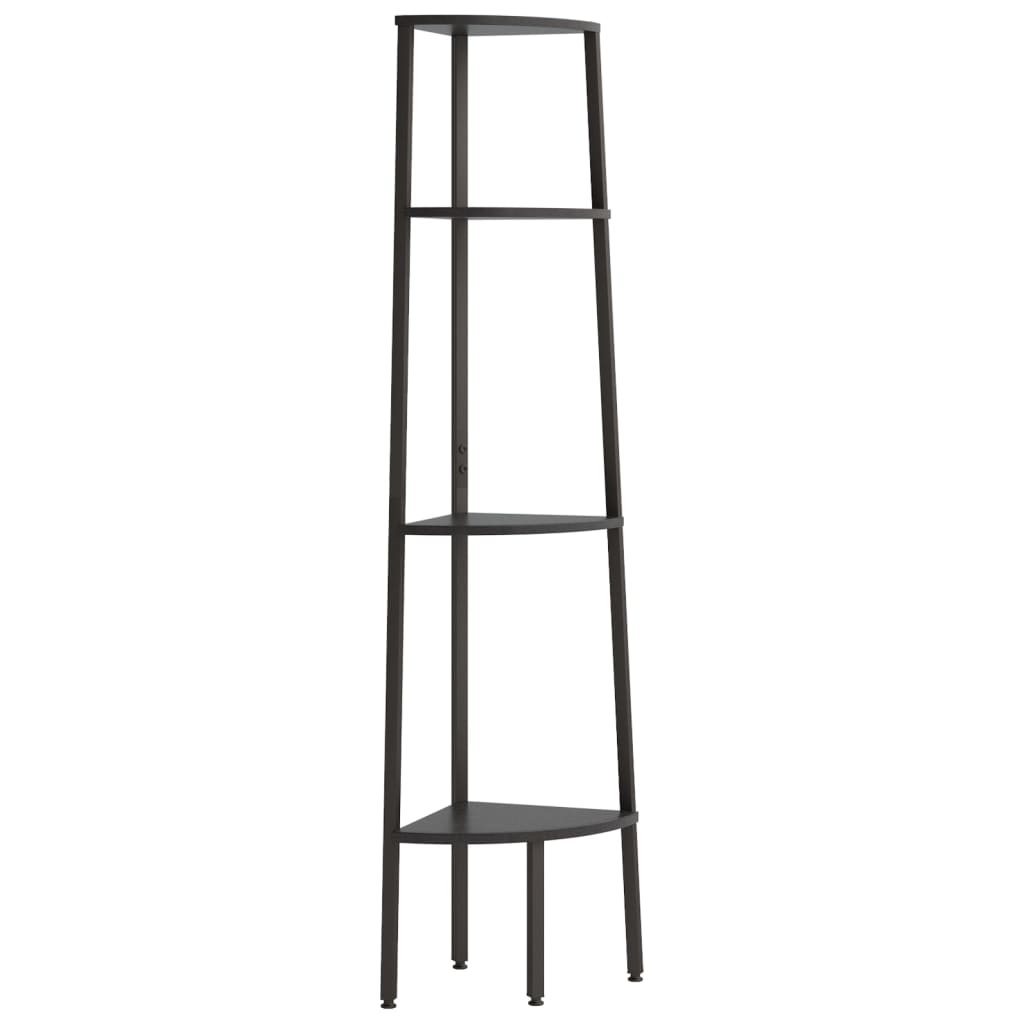Hoekkastje met 4 schappen 45,5x31,5x150 cm zwart is nu te koop bij PeponiXL, paradijselijk wonen!