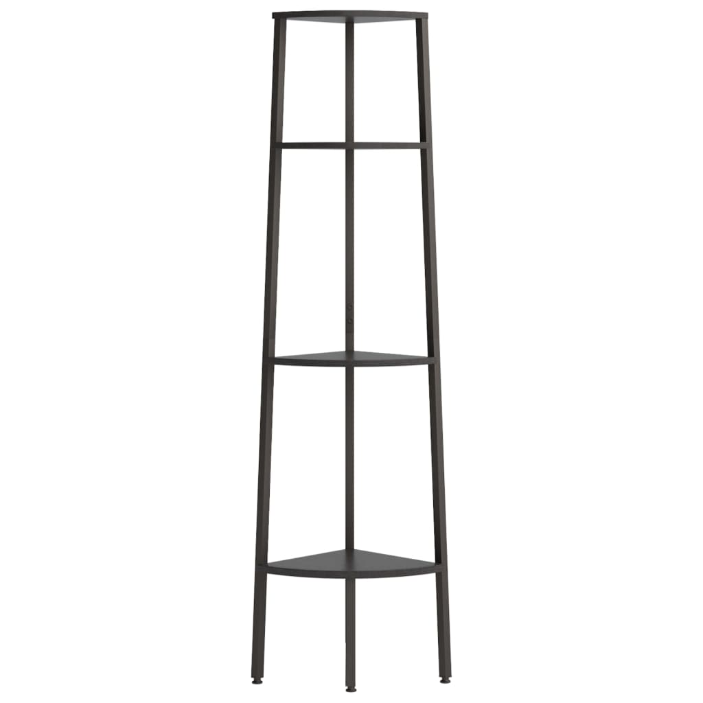 Hoekkastje met 4 schappen 45,5x31,5x150 cm zwart is nu te koop bij PeponiXL, paradijselijk wonen!