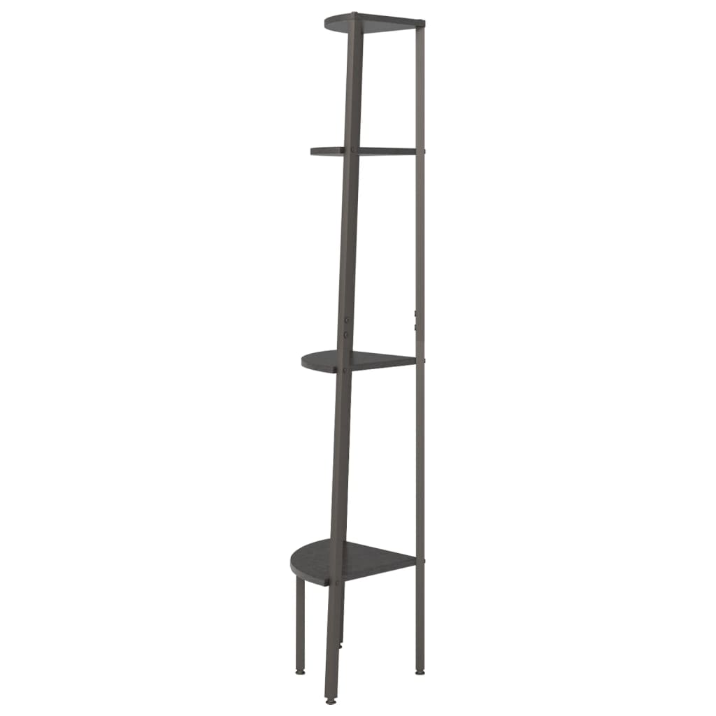 Hoekkastje met 4 schappen 45,5x31,5x150 cm zwart is nu te koop bij PeponiXL, paradijselijk wonen!