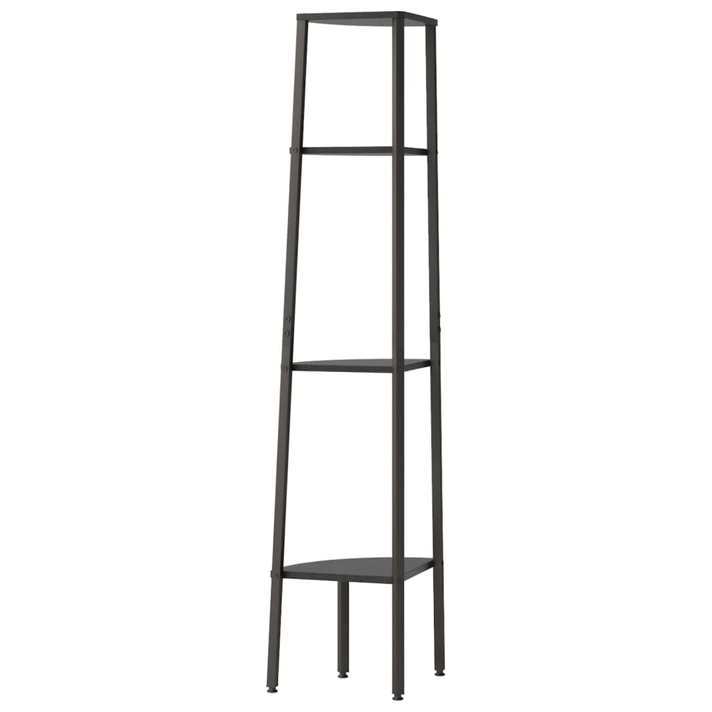 Hoekkastje met 4 schappen 45,5x31,5x150 cm zwart is nu te koop bij PeponiXL, paradijselijk wonen!