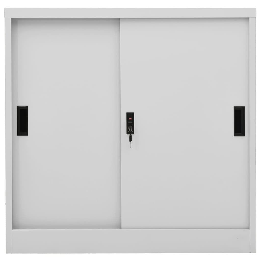 Kantoorkast met schuifdeuren 90x40x90 cm staal lichtgrijs is nu te koop bij PeponiXL, paradijselijk wonen!
