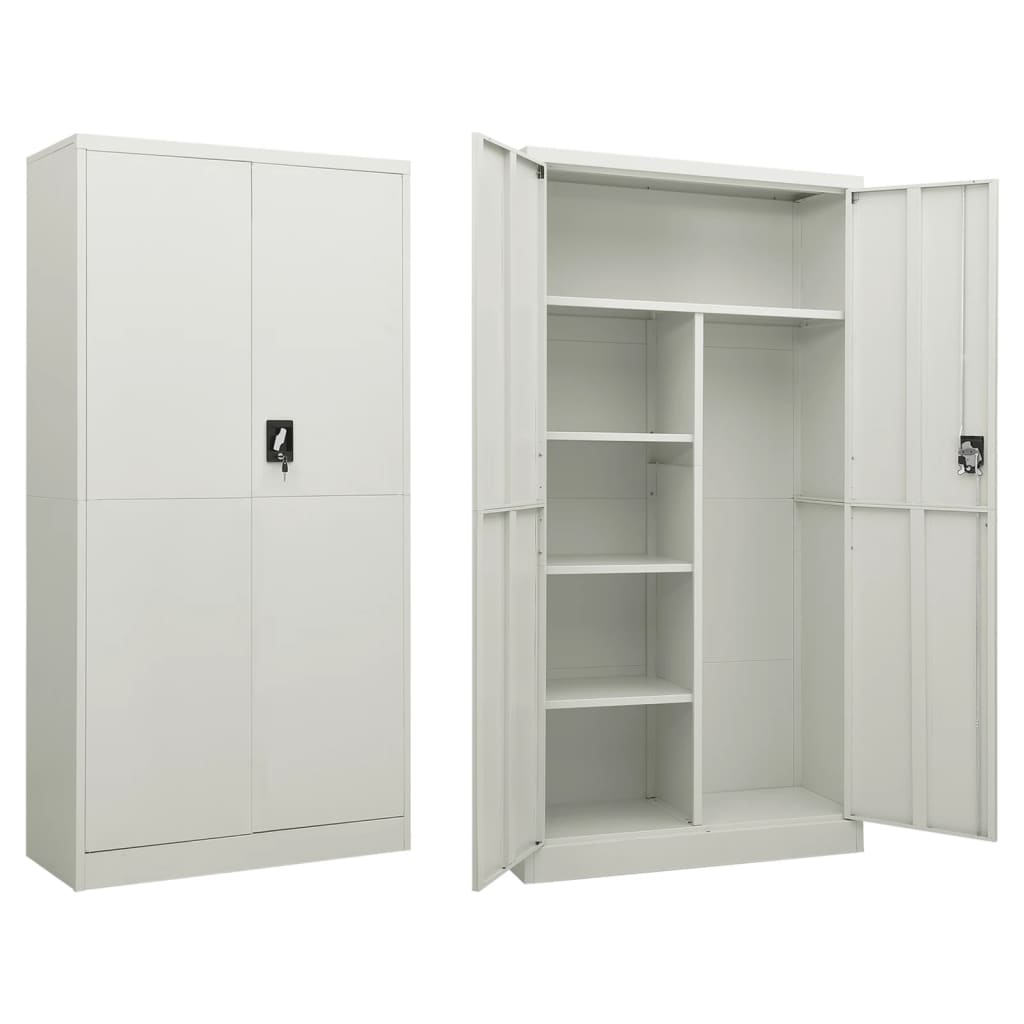 Lockerkast 90x40x180 cm staal lichtgrijs is nu te koop bij PeponiXL, paradijselijk wonen!