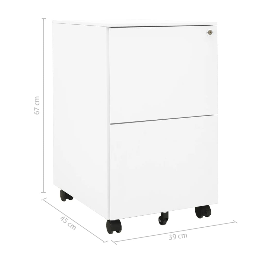 Ladeblok verrijdbaar 39x45x67 cm staal wit is nu te koop bij PeponiXL, paradijselijk wonen!