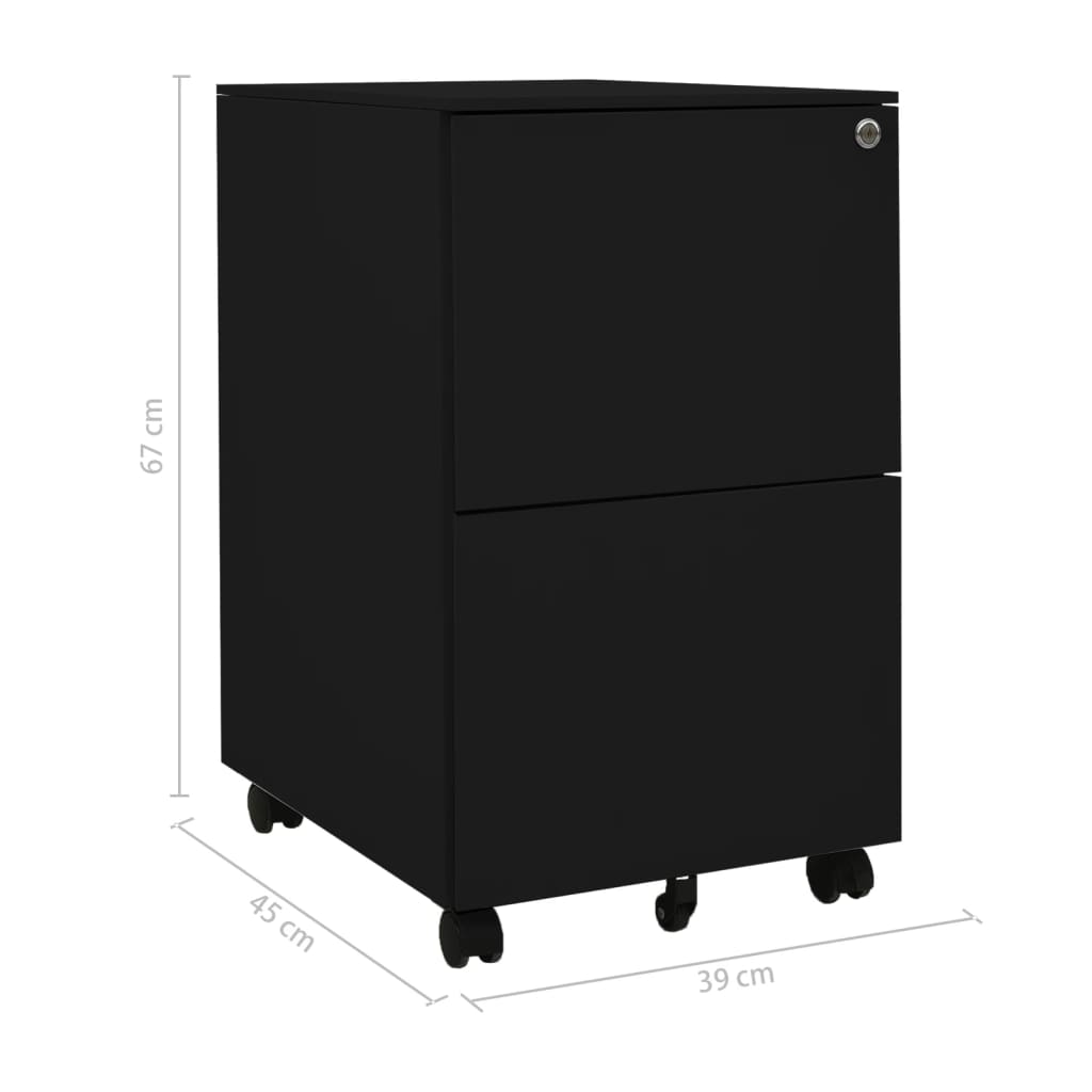 Ladeblok verrijdbaar 39x45x67 cm staal zwart is nu te koop bij PeponiXL, paradijselijk wonen!
