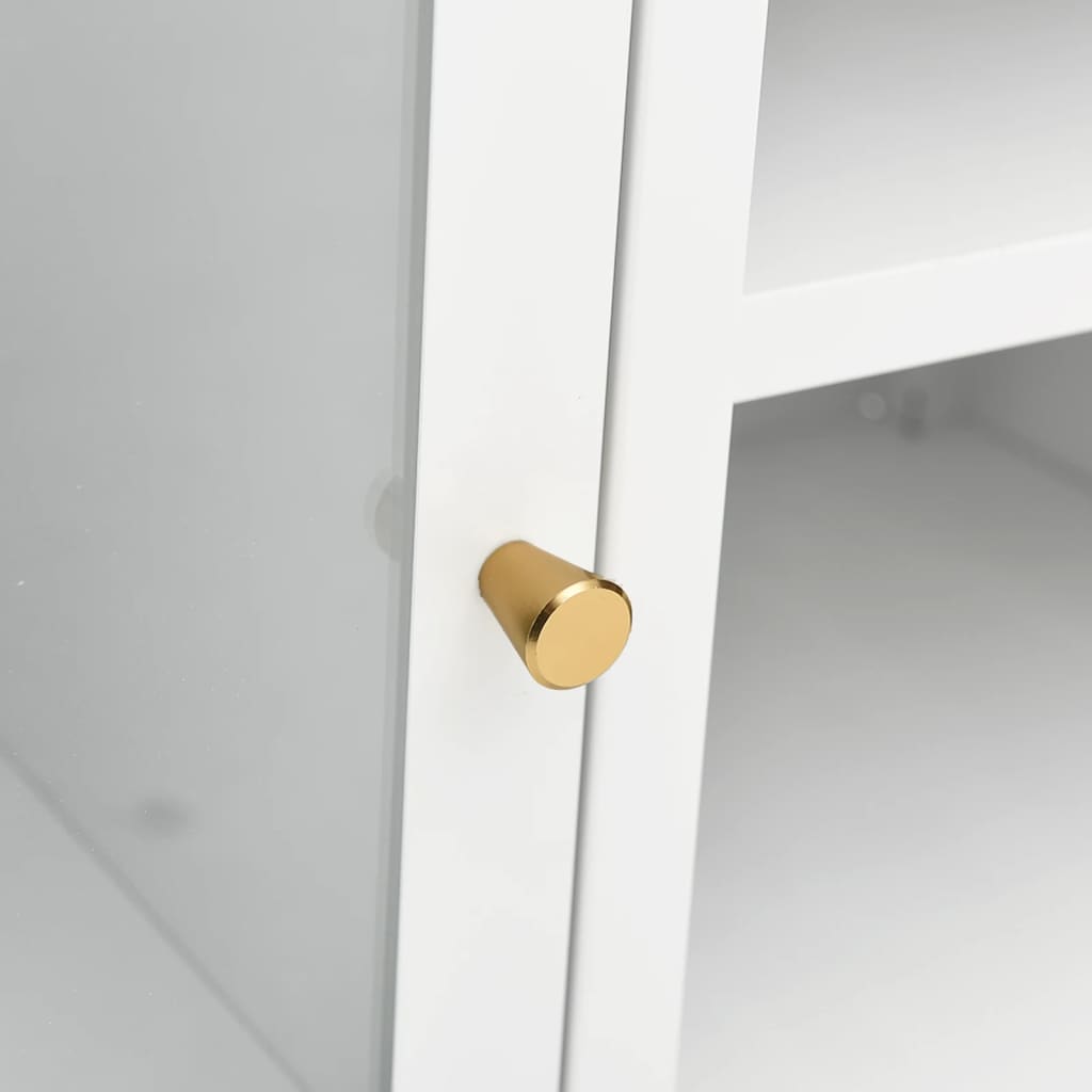 Tv-meubel 105x35x52 cm staal en glas wit is nu te koop bij PeponiXL, paradijselijk wonen!