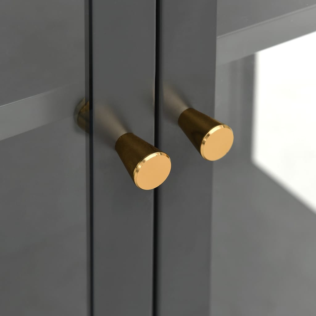 Vitrinekast 90x40x180 cm staal en gehard glas antracietkleurig is nu te koop bij PeponiXL, paradijselijk wonen!