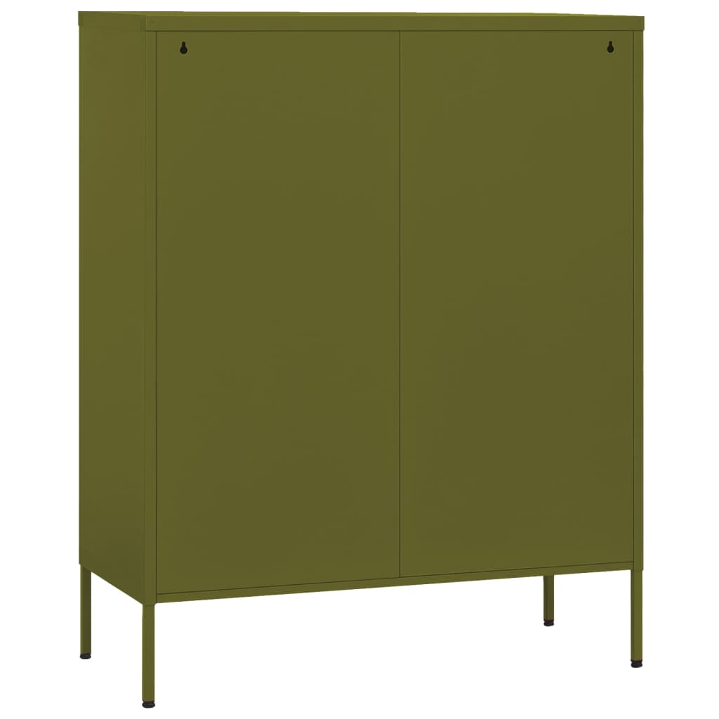 Opbergkast 80x35x101,5 cm staal olijfgroen is nu te koop bij PeponiXL, paradijselijk wonen!