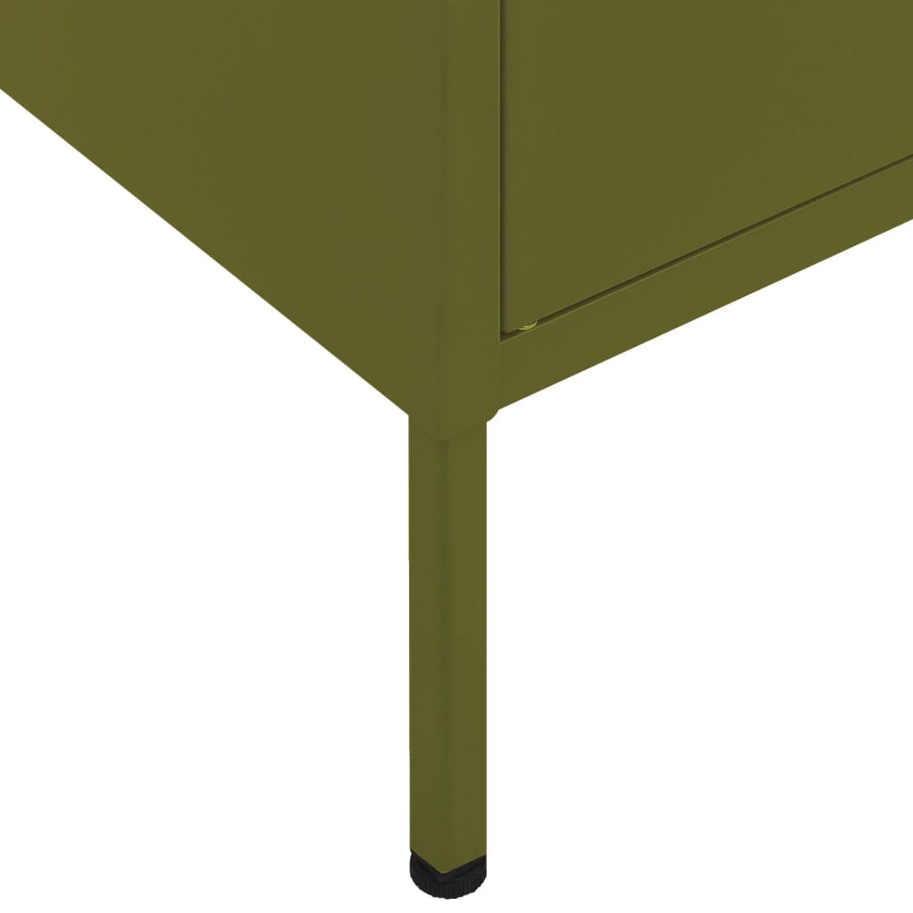 Opbergkast 80x35x101,5 cm staal olijfgroen is nu te koop bij PeponiXL, paradijselijk wonen!
