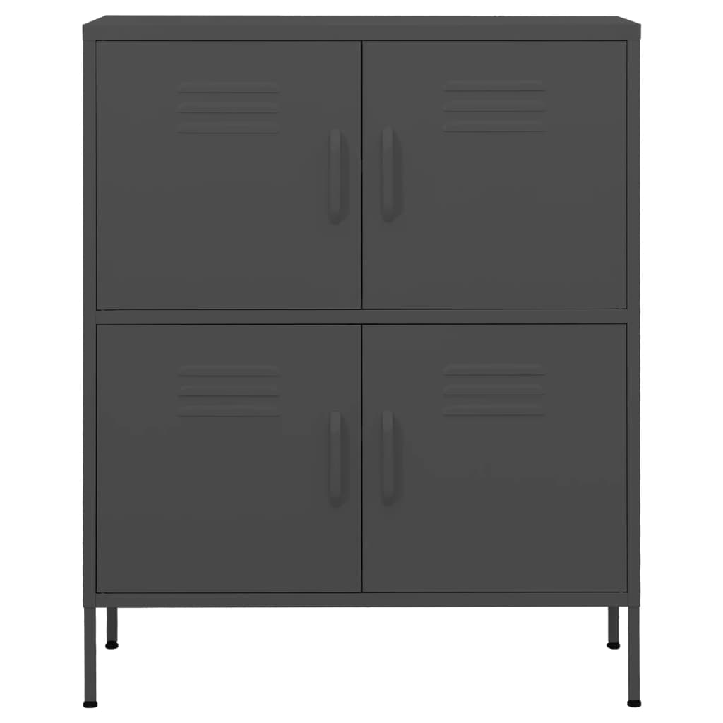 Opbergkast 80x35x101,5 cm staal antracietkleurig is nu te koop bij PeponiXL, paradijselijk wonen!