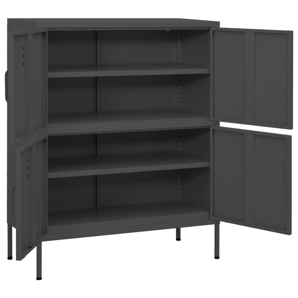 Opbergkast 80x35x101,5 cm staal antracietkleurig is nu te koop bij PeponiXL, paradijselijk wonen!