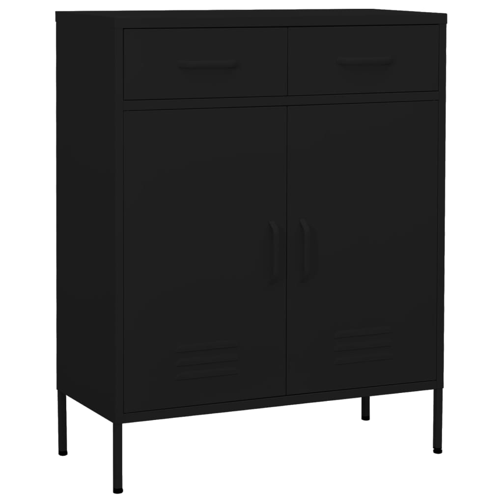 Opbergkast 80x35x101,5 cm staal zwart is nu te koop bij PeponiXL, paradijselijk wonen!