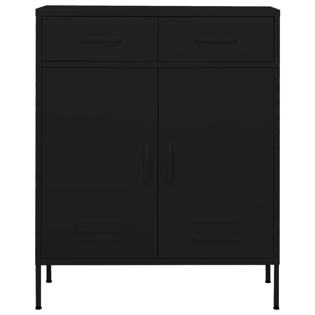 Opbergkast 80x35x101,5 cm staal zwart is nu te koop bij PeponiXL, paradijselijk wonen!