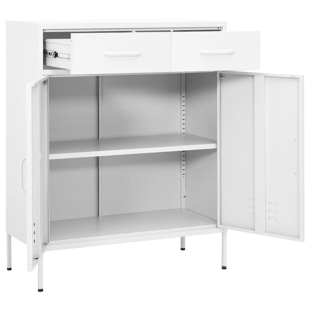 Opbergkast 80x35x101,5 cm staal wit is nu te koop bij PeponiXL, paradijselijk wonen!