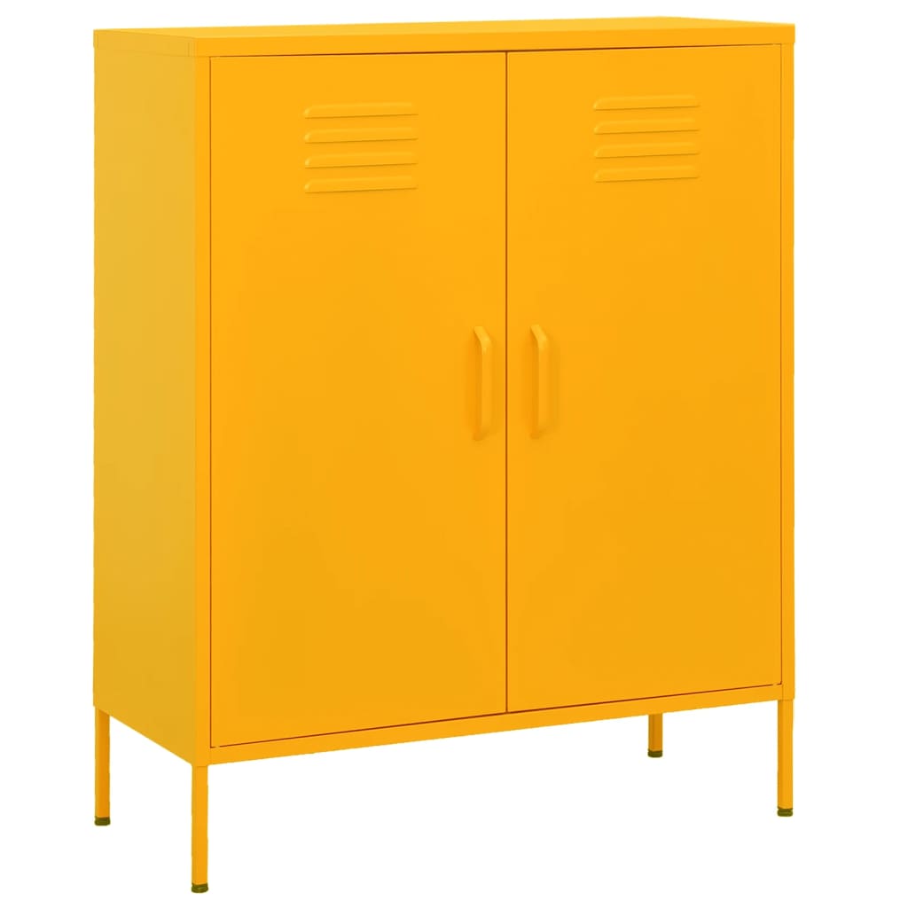 Opbergkast 80x35x101,5 cm staal mosterdgeel is nu te koop bij PeponiXL, paradijselijk wonen!