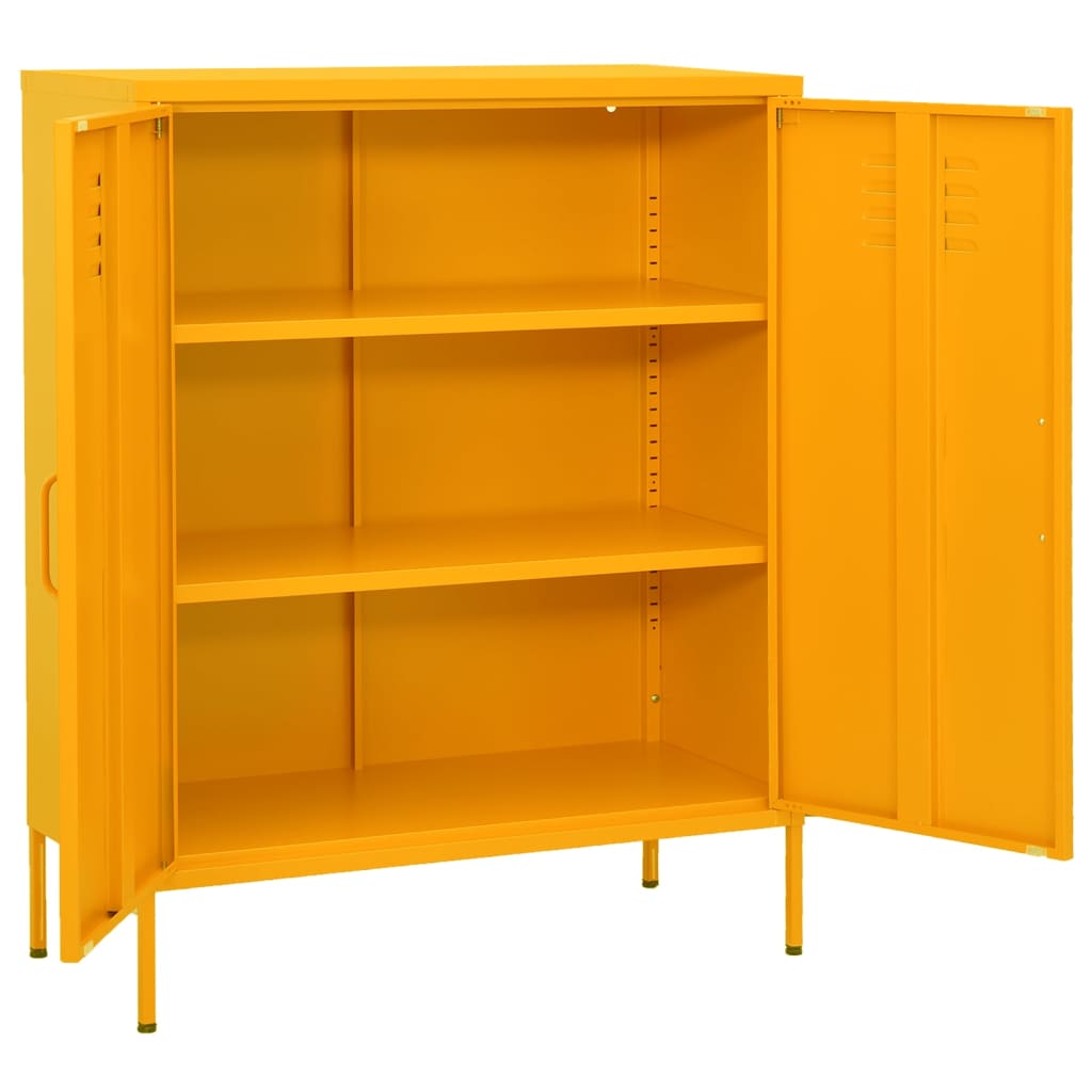 Opbergkast 80x35x101,5 cm staal mosterdgeel is nu te koop bij PeponiXL, paradijselijk wonen!