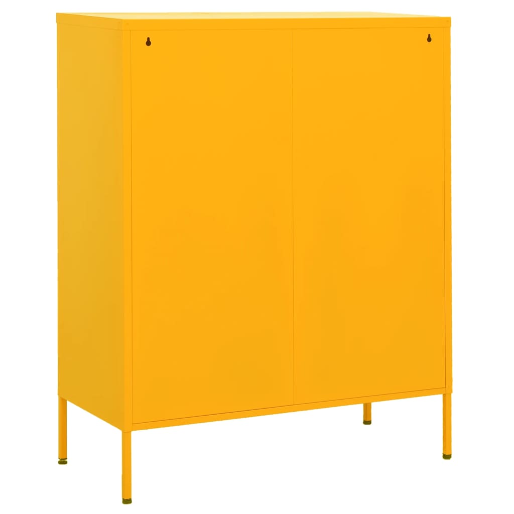 Opbergkast 80x35x101,5 cm staal mosterdgeel is nu te koop bij PeponiXL, paradijselijk wonen!