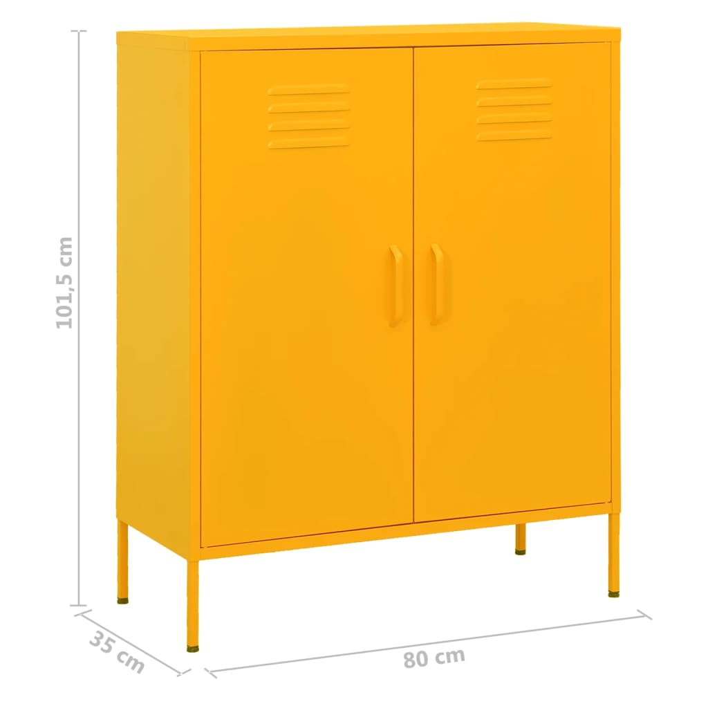 Opbergkast 80x35x101,5 cm staal mosterdgeel is nu te koop bij PeponiXL, paradijselijk wonen!