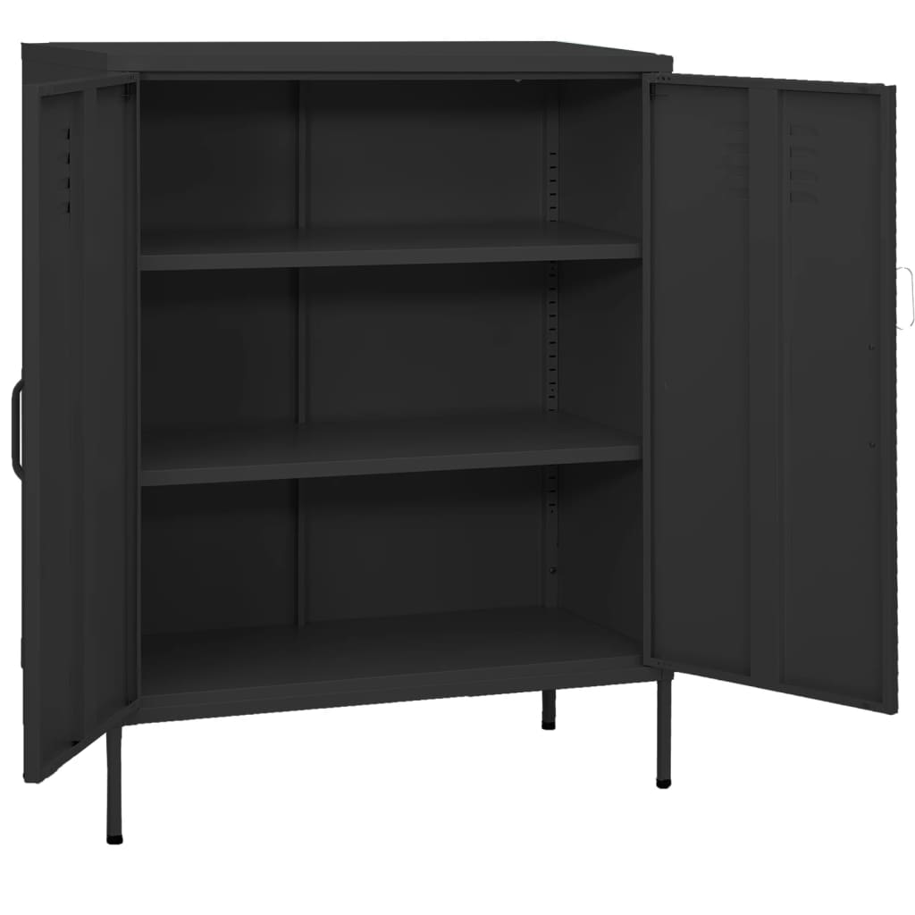 Opbergkast 80x35x101,5 cm staal antracietkleurig is nu te koop bij PeponiXL, paradijselijk wonen!